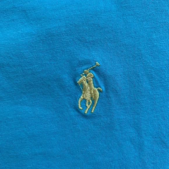 Ralph Lauren Polo T-shirt size Medium Blue Note (Teal) Color - Picture 2 of 5